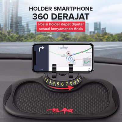 BAVISS Alas Mobil Dashboard Anti Slip Phone Mount Silicone - EYU1 - Black — gambar 3