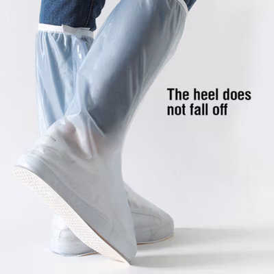 Rhodey Jas Hujan Sepatu Anti Air Rain Shoe Cover PVC with Zipper L - H-250 - White — gambar 3