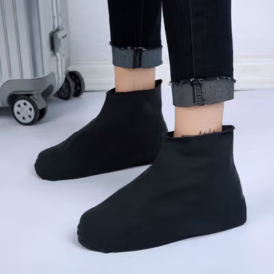 ZUOFILY Jas Hujan Sepatu Anti Air Rain Shoe Cover Latex Non Slip L - S-200 - Black — gambar 3