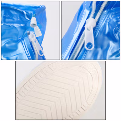 Rhodey Jas Hujan Sepatu Anti Air Rain Shoe Cover PVC with Zipper XXL 44-45 - F-250 - Blue — gambar 3
