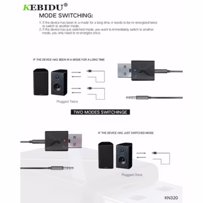 Kebidu USB Dongle HiFi Audio Transmitter & Receiver Bluetooth 5.0 - KN320 - Black — gambar 3
