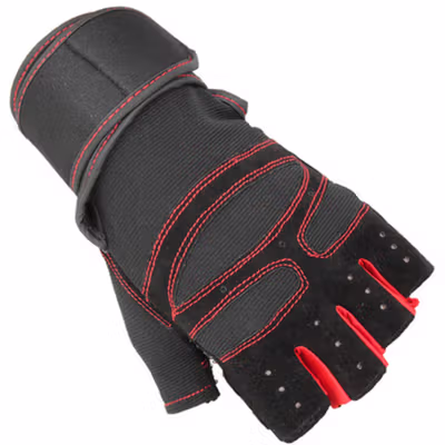 HU WAI YUN DONG Sarung Tangan Motor Olahraga Half-Finger Gloves L - HWYD - Black/Red — gambar 3