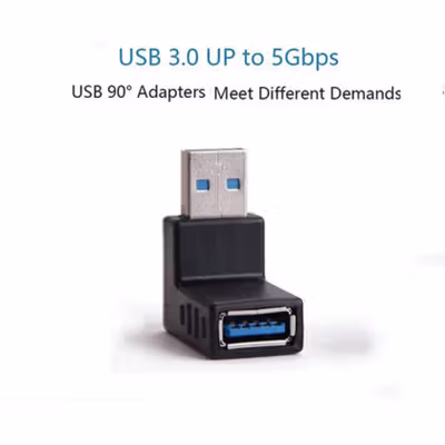 FBESTY19 Konverter L Shape USB 3.0 Type A Male ke A Female Upward - 221012 - Black — gambar 3