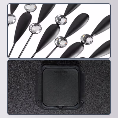 TaffHOME Jam Dinding 3D Quartz Creative Model Luxury Diamond 60cm - H12 - Black — gambar 3