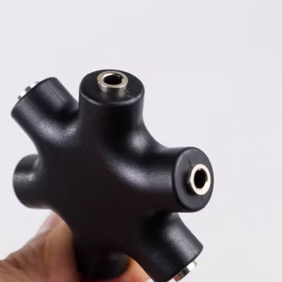 ALLOYSEED Splitter 6 Way Port Male to 5 Female Audio Earphone 3.5mm - JLT108 - Black — gambar 3