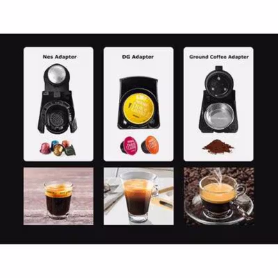 Trieste Mesin Kopi Espresso Kapsul 3in1 Coffee Maker 19Bar 1450W 600ml - ST-504 - Black — gambar 3