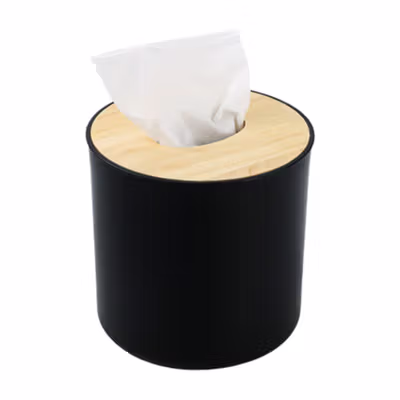TaffHOME Kotak Tisu Kayu Multifungsi Wooden Tissue Box Tabung - ZJ003 - Black — gambar 3