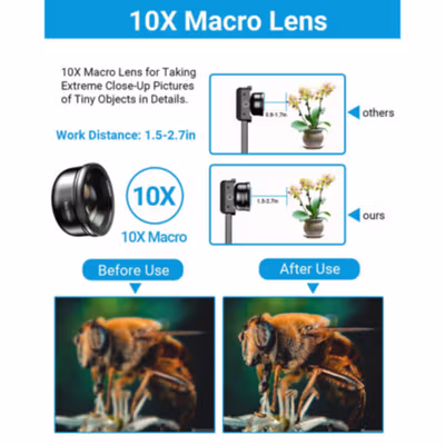 APEXEL Lensa Kamera HP Smartphone Macro Lens Clip 10X CPL Filter - APL-HB100CPL - Black — gambar 3