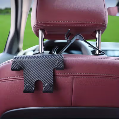 CHUYIREN Gantungan Barang Mobil Phone Holder Car Headrest Hook 2 in 1 - CY-11 - Black — gambar 3