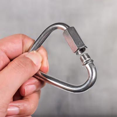 TaffSPORT Climbing Carabiner Stainless Steel Safety Lock - CE40 - Silver — gambar 3