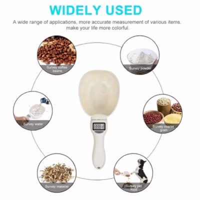 DCPET Sendok Makanan Kucing Anjing Electric Pet Food Measuring Spoon - DC784 - White — gambar 3