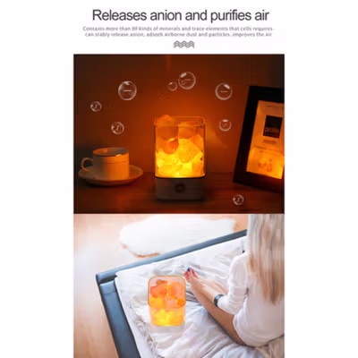 ICOCO Lampu Tidur LED Crystal Salt Night Lamp 7 Colors 3W 5V - M4 - White — gambar 3