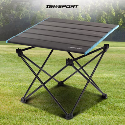 TaffSPORT Meja Lipat Outdoor Piknik Camping Portable Aluminium 41x35x29cm - 8825 - Black — gambar 3