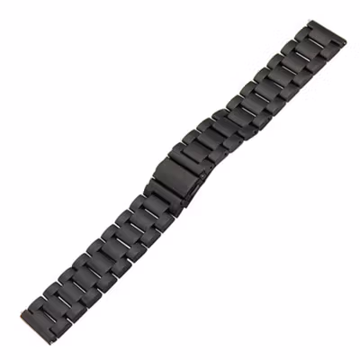 Stainless Steel Strap Watch Band 3 Pointer 22mm for Samsung Gear S3 - SS3 - Black — gambar 3