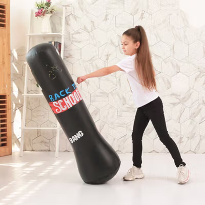VKTECH Vertical Punching Bag Anak Samsak Tinju Inflatable 120cm - VK012 - Black — gambar 3
