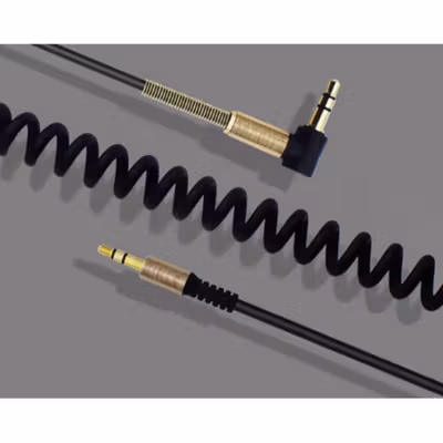 Kabel AUX Jack 3.5mm HiFi Spring Type L 1.5M - 161218 - Black — gambar 3
