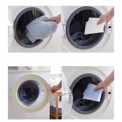 Hourong Kain Anti Luntur Mesin Cuci Laundry Color Absorption 24 PCS - B0811 - White — gambar 3
