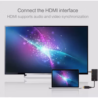 FSU Kabel Adaptor Converter Display Port Male to HDMI Female 1080P FHD - DP1IN4 - Black — gambar 3