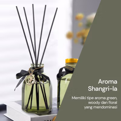 Good As You Pengharum Ruangan Reed Diffuser Rattan Shangri-La 150ml - OC-15 - Green — gambar 3