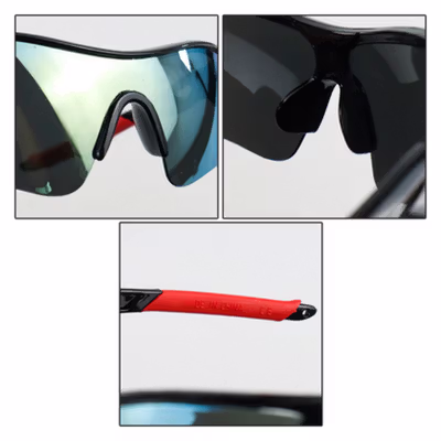 OULAIOU Kacamata Sepeda Lensa Mercury Cycling Sunglasses - 9181 - Black/Blue — gambar 3
