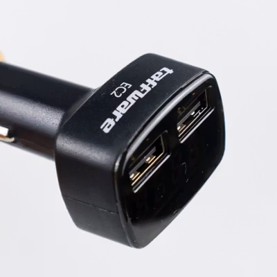 Taffware Car Charger Mobil LED Display Dual USB Cigarette Plug 3.1A - EC2 - Black — gambar 3