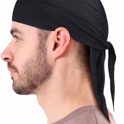 Deemount Bandana Sepeda Headband Cycling Cap Quick Dry - 22019 - Black — gambar 3