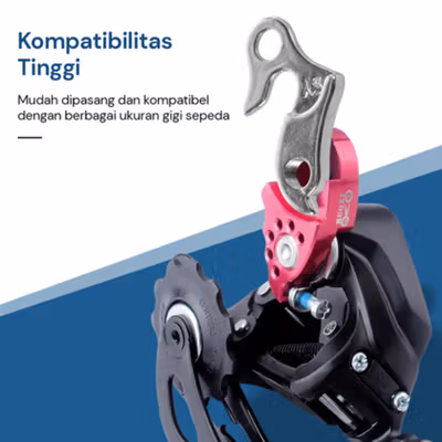 TaffSPORT Kait Gantungan Derailleur Belakang Sepeda Tail Hook MTB Bike - LUG001 - Silver — gambar 3
