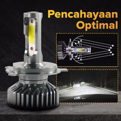 FX Lampu Depan Mobil High Low Beam LED H4 COB Chips 3000lm 24V 2 PCS White 6000K - FXH4 - Silver — gambar 3