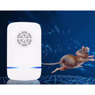 Anti Nyamuk Ultrasonic Machine Pest Repeller Electro EU Plug - HR-533 - White/Blue — gambar 3
