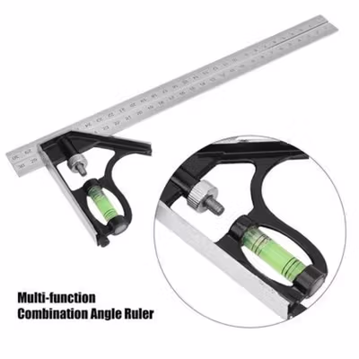 Taffware Mistar Penggaris Siku Adjustable Angle Ruler Waterpass 305mm - ZEAST - Black — gambar 3