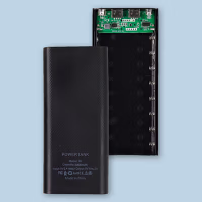 Kebidumei Power Bank DIY Case Dual USB Port 8 PCS 18650 Flat Top - S8 - Black — gambar 3