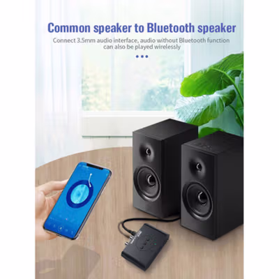 TaffSTUDIO Audio Bluetooth 5.3 Receiver Adapter NFC 3.5mm - BLS-B21 - Black — gambar 3