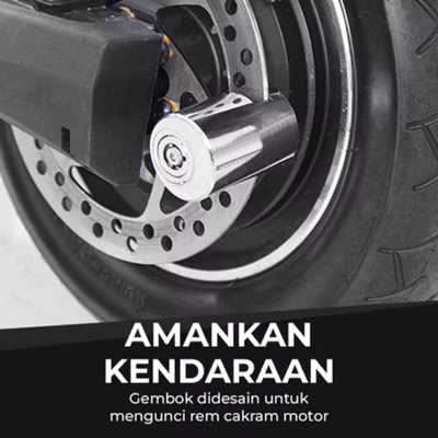 DEYIOU Gembok Sepeda Motor Cakram Moped Disc Brake Zinc Alloy - P1318 - Silver — gambar 3