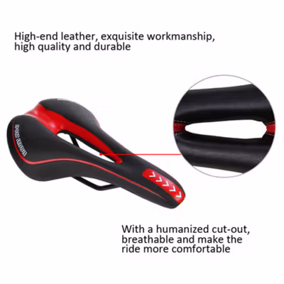 YAFEE Jok Sadel Sepeda Bike Saddle Hollow Ergonomic Breathable - FX12 - Red — gambar 3