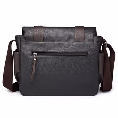 ETONWEAG Tas Selempang Pria Fashion Messenger Bag PU Leather - 9918 - Black — gambar 3