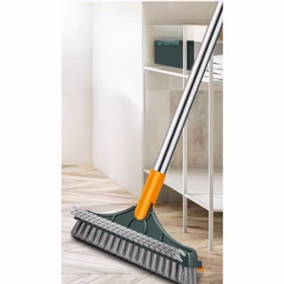 TaffHOME Sapu Sikat Pembersih 3 in 1 Cleaning Brush Broom Wiper Mop - UR378 - Green/Yellow — gambar 3