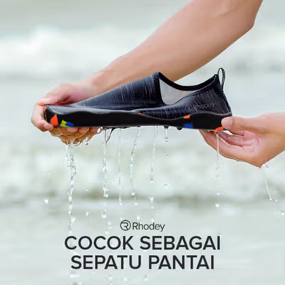 Rhodey STOUREG Sepatu Pantai Olahraga Air Water Sports Barefoot Shoes 40 - 6688 - Black/Green — gambar 3