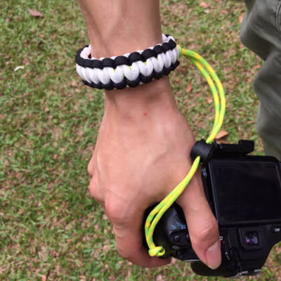 Tali Hand Strap Paracord Kamera DSLR Camera Lanyard 20.5cm - Black — gambar 3