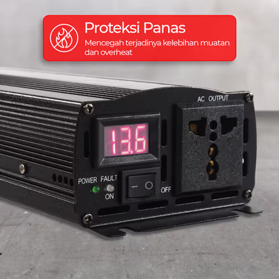 Taffware Power Inverter Mobil Pure Sine Wave DC 24V to AC 220V 2000W - NBQ2000W - Black — gambar 3