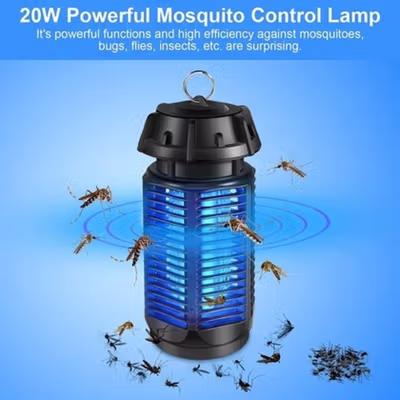 Auqatur Lampu LED UV Anti Nyamuk Mosquito Bug Killer 20W 220V - QH50C-20W - Black — gambar 3