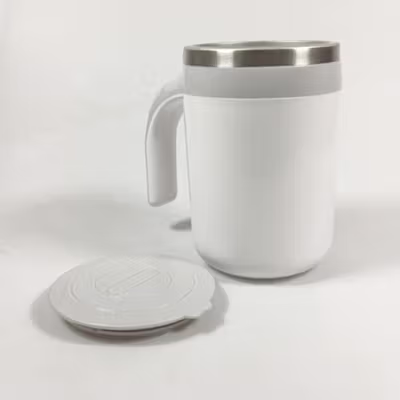 Ditim Cangkir Aduk Otomatis Baterai AAA Self Stirring Mug 380ml - HQ-630 - White — gambar 3