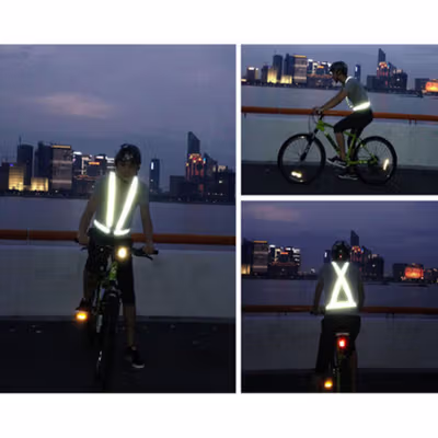 CEZMKIO Sabuk Keselamatan Reflective Vest Running Gear High Visibility - B08 - Green — gambar 3