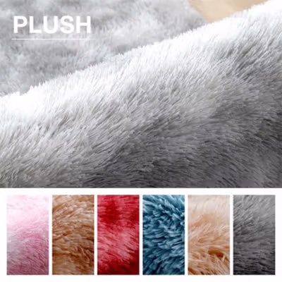 Dresshomee Karpet Bulu Fluffy Floor Carpet Rug 155x200cm - DE2001 - Gray — gambar 3