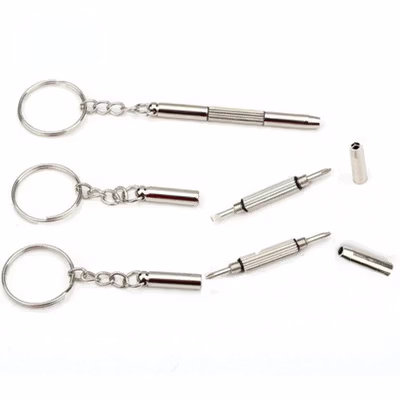 VENSTPOW Gantungan Kunci Obeng Kacamata Screwdriver Plus Minus Hexagon - V001 - Silver — gambar 3