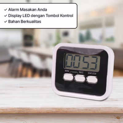 Aihogard Timer Mini Digital Dapur Kitchen Countdown Timer - II5 - Black — gambar 3