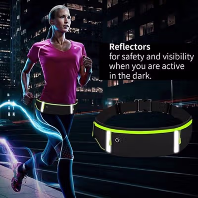 ZEST Tas Pinggang Olahraga Lari Waterproof Running Waist Bag - ZE-WP420 - Black — gambar 3