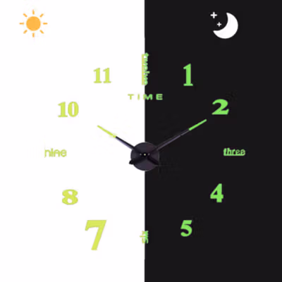 TaffHOME Jam Dinding Besar DIY Giant Glow in The Dark 90-100cm - JM-01 - Green — gambar 3