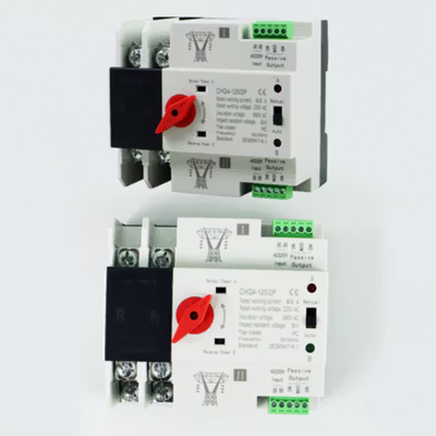 Taffware DIN Rail Power Supply Automatic Control Transfer Switch 2P 63A - GFQ3-125/2P - White — gambar 3