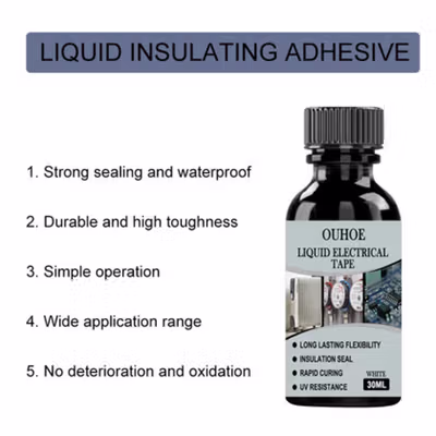 OUHOE Liquid Insulating Electrical Tape Pasta Insulasi Kabel 30ml - O30 - Black — gambar 3