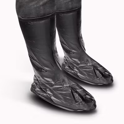 Rhodey Pelindung Sepatu Anti Hujan Reusable Rain Boot Cover XL - JY-819A - Black — gambar 3